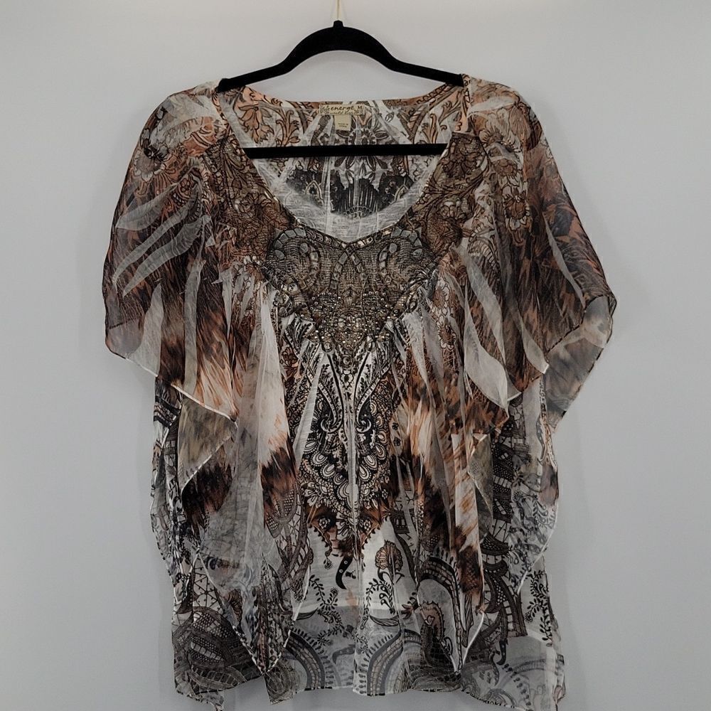 3 For $20 Energe Multi color top w/design size M